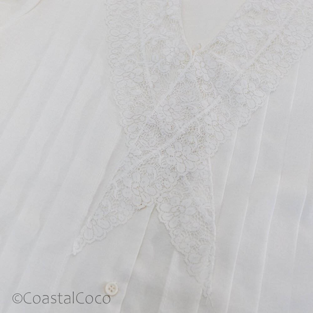 Southern Lady 15/16 Blouse White Romantic Lace Cottagecore Victorian Prairie - Picture 7 of 14